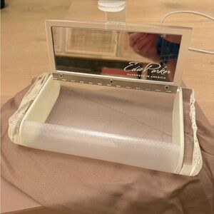Edie Parker Lara glow in the dark Clear Acrylic Clutch with Mirror